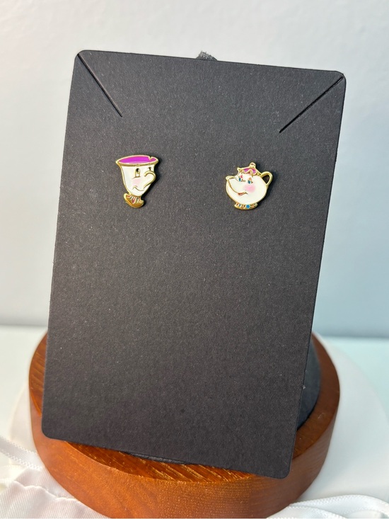 Disney Jewelry - BEAUTY & THE BEAST Mrs Potts & Chip Teapot & Cup Stud Earrings NWOT